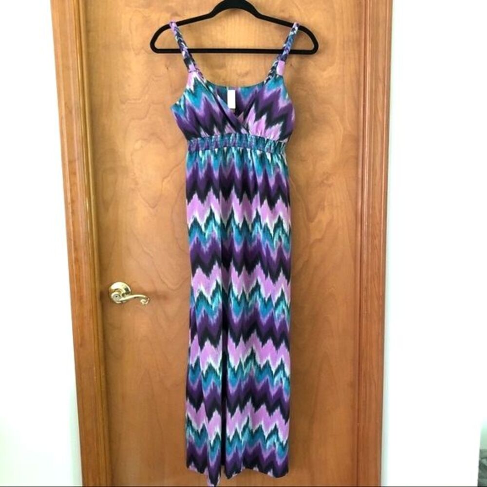 No Boundaries Blue & Purple Tie-Dye Maxi Dress Size Small Boho Summer